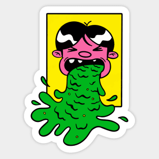 Vomiting Cartoon Sticker